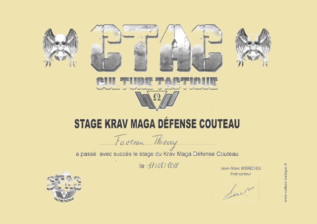 Certification stage couteau ctac fev 2018